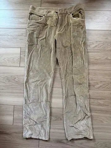 베이지 코듀로이 스트레이트 팬츠