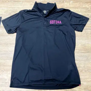 [ 새상품급 ] GOTCHA TEAM 골프 셔츠 블랙 핑크 L