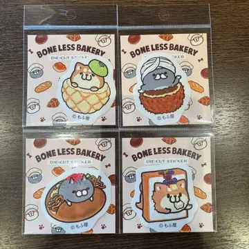 본레스 개와 본레스 고양이 베이커리 시리즈 스티커 4개 세트