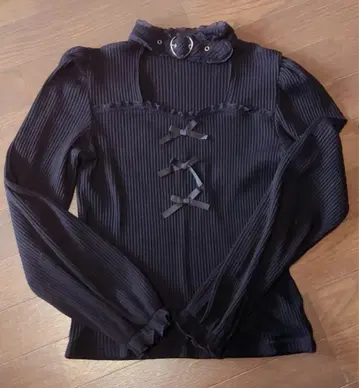 MA*RS MARS 마즈 하트 벨트 포함 골지 상의 블랙