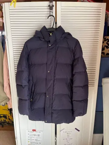 Gymphlex 후드 부착 다운 자켓 네이비