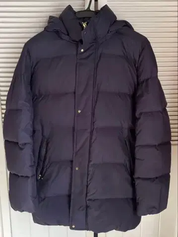 Gymphlex 후드 부착 다운 자켓 네이비