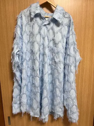 seyto 시스루 자카드 프린지 셔츠