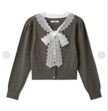 SNIDEL [ USAGI ONLINE 한정판 ] 레이스 보타이 가디건