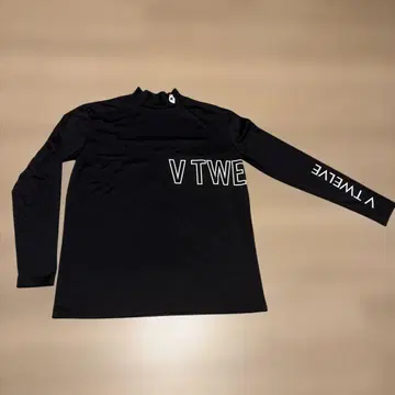 V TWELVE 블랙 모크넥 셔츠 XL