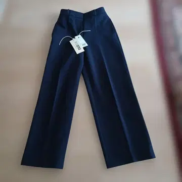 PLST 2024년 모델 와이드 팬츠 웜 리저브 센터 프레스 네이비