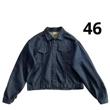 70s 스토어 브랜드 배트 다이 데님 자켓 46 풀 스냅