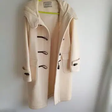 크림색 더플 코트 모 100퍼센트 일본제