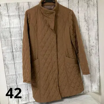 ESCHE 에쉬 월드 퀼팅 코트 42 브라운 미디 기장