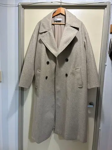 ZARA 베이지 더블 브레스트 롱 코트 L