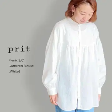 [ 새상품급 ] prit 프릿 P믹스 S/C 개더 블라우스 화이트