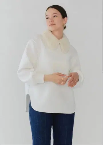 yori 테디 컬러 풀오버 미사용 새상품 화이트