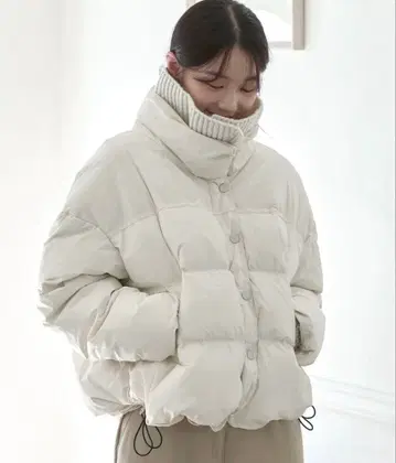 une mansion 하이넥 빈티지 리브 니트 충전솜 펜딩 점퍼