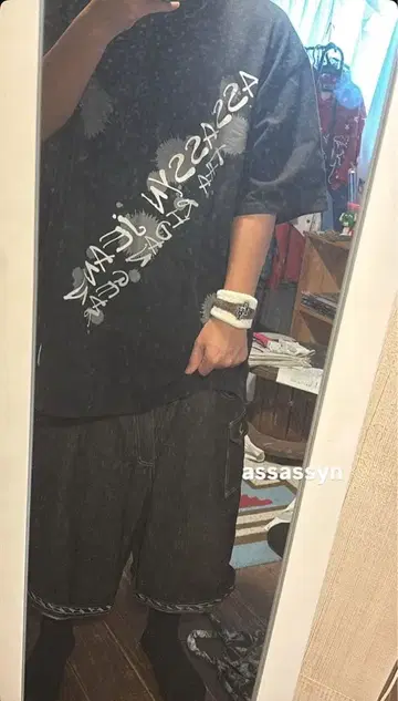 assassyn 오버 사이즈 T셔츠 블랙