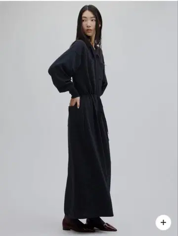 RELAX DRAWSTRING SWEAT DRESS 블랙 S