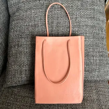 핑크 가죽 토트백