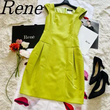 [새상품급] Rene 무릎 기장 원피스 라이트 그린 34 프렌치 슬리브