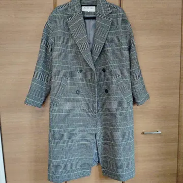 레이빔즈 코트 글렌체크 드롭 숄더