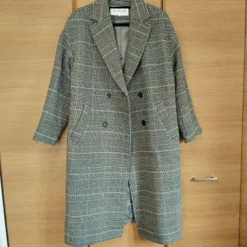 레이빔즈 코트 글렌체크 드롭 숄더