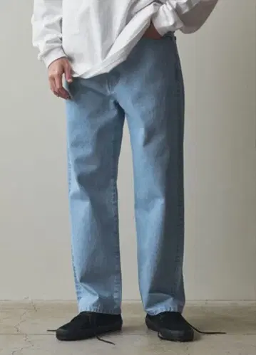 Steven Alan 13.5oz 데님 배기 테이퍼드 팬츠