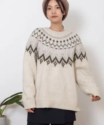 [ 완판 ] 코어 패턴 자카드 니트