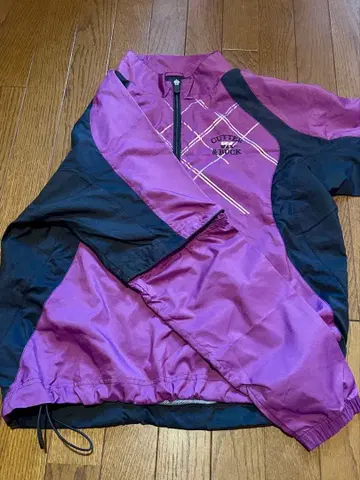 CUTTER & BUCK 보라색 체크 풀오버 (소매 탈착 가능)