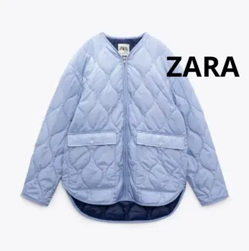 ZARA 충전솜 퀼팅 자켓 라이트 블루