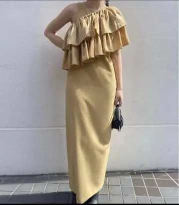 프릴 달린 슬리브리스 롱 원피스 TL 파티 드레스