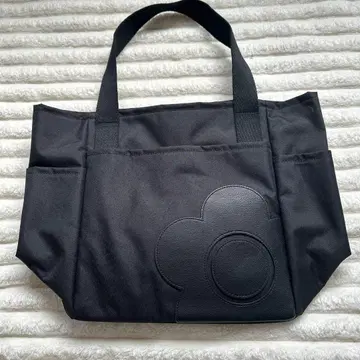 MARY QUANT 블랙 토트백 플라워 모티브