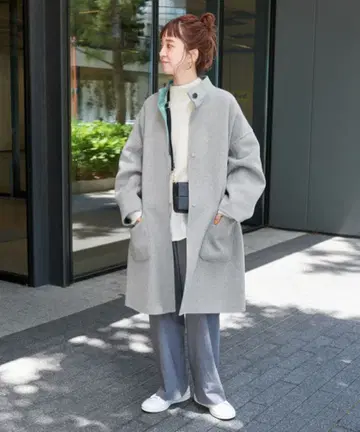 [ 컨디션 최상 ] B.C STOCK 블렌드 리버서블 미들 기장 코트