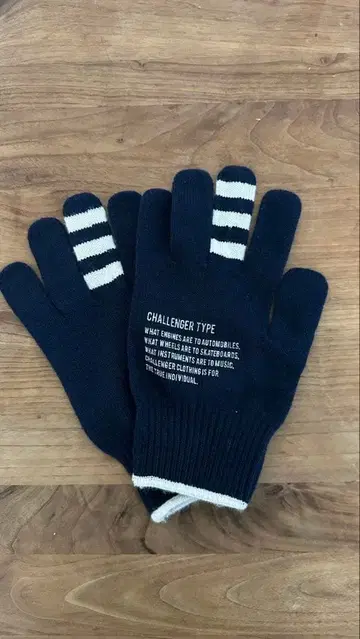 CHALLENGER TYPE 스트라이프 장갑 네이비