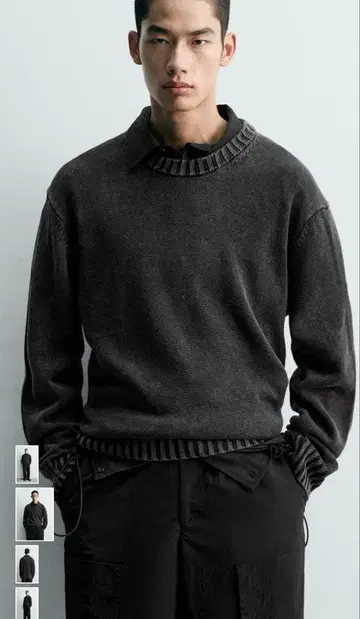 ZARA 다크 그레이 니트 스웨터 L