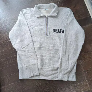 챔피온 USAFA 하프 지퍼 리버스 후드티 단일 택 복각
