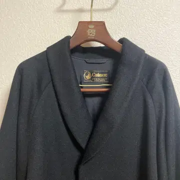 일본 의류 캐시미어 블랙 숄카라 롱 코트