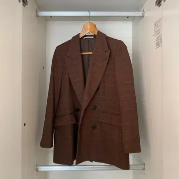 UNITED ARROWS 브라운 체크 무늬 테일러드 자켓