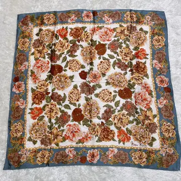 [새상품급] 니나리치 NINA RICCI 실크 대형 스카프 꽃무늬 체인