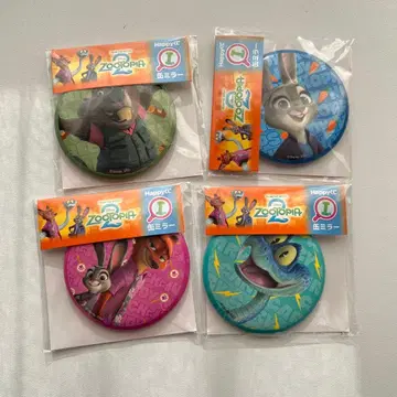 주토피아2 해피 복권 주디 닉 게리 I상 캔 거울 4종 세트