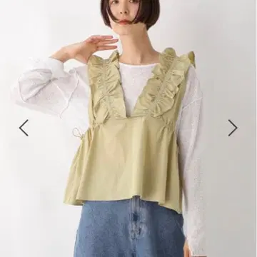 [ LEPSIM ] 프릴 샌드베이지 뷔스티에