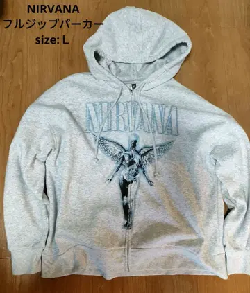 [ used ] NIRVANA 그레이 집업 후드티 size:L
