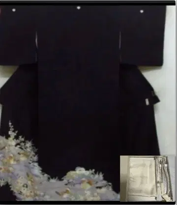 블랙 전모 기모노 오비 장식 천 허리띠 세트