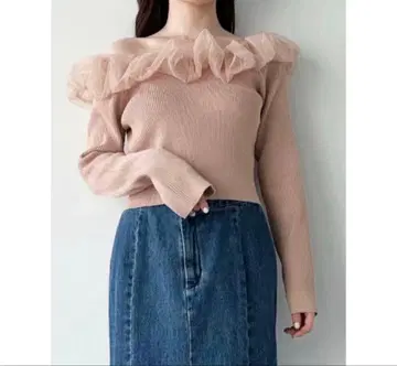 COCODEAL 튤 프릴 니트