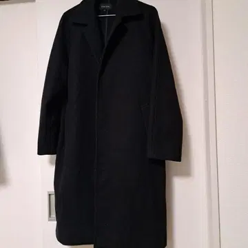 블랙 체스터 코트 울 혼방