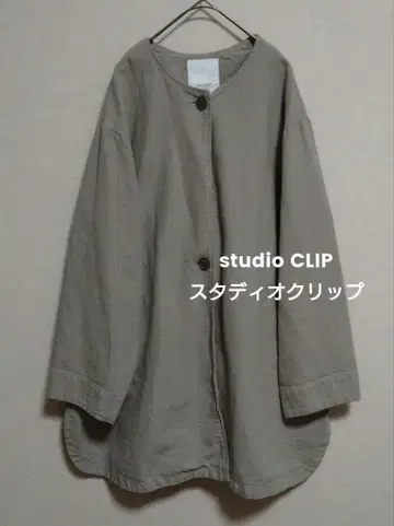 studio CLIP 노카라 자켓 그레이지