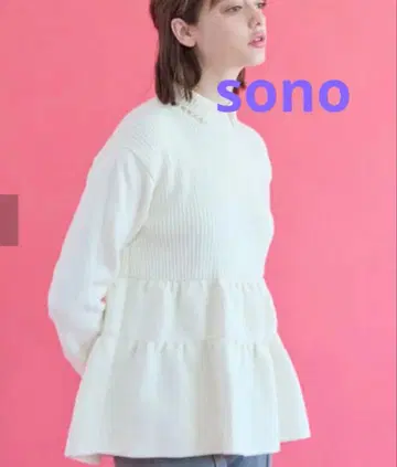 [ SONO ] 소노 티어드 페플럼 3D 니트 풀오버