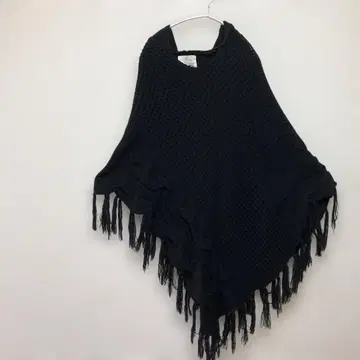 블랙 판초 후드 부착, 프린지 부착 FREE