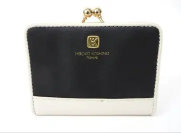 HIROKO KOSHINO 이단 접이식 지갑 블랙 화이트