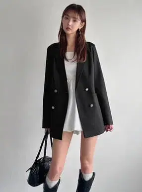 [ GRL ] 더블 버튼 테일러드 자켓 [al275] 네이비