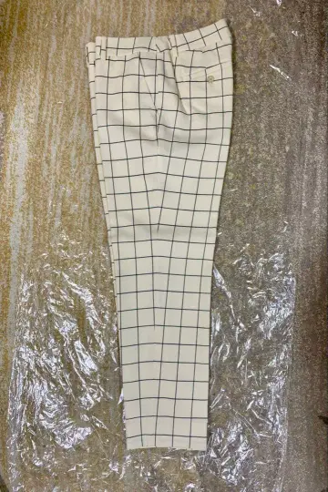 노리즈 울 팬츠 블록 체크 화이트 40