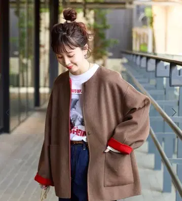 S120 블렌드 숏 기장 리버서블 코트