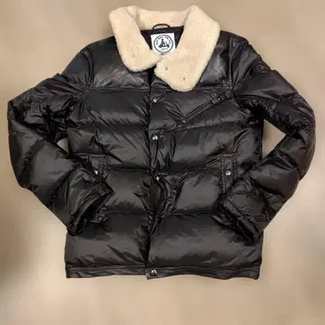 JOTT 가죽 절개 나일론 보아 다운 자켓